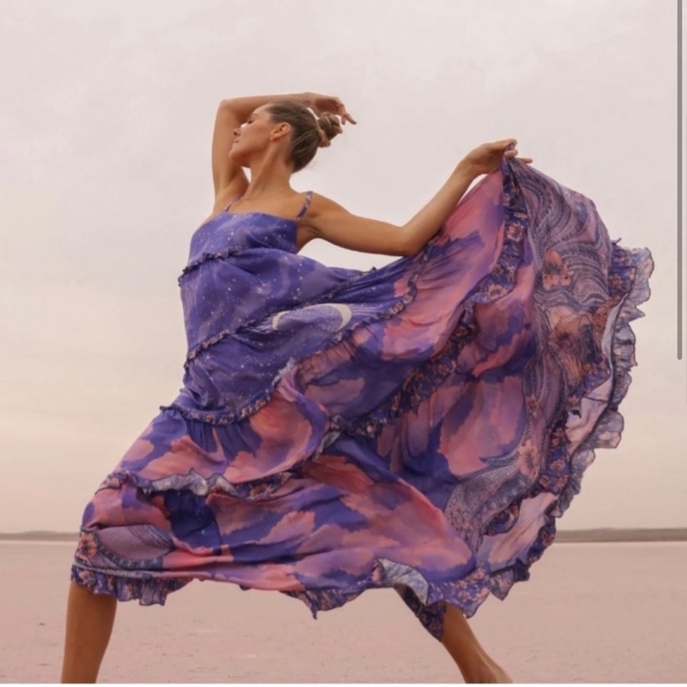 Spell and the gypsy collective luna strappy maxi purple NWT size medium